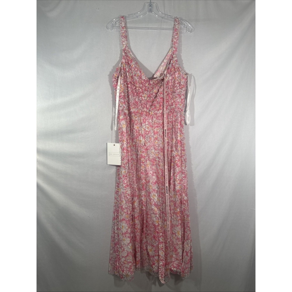NWT Mac Duggal [ 12 ] 8012 Floral V-Neck Floral A line Midi Dress In Pink #S1938 - Picture 14 of 16